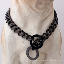 Factory Drop Shipping 15mm/17mm Gun Black Stainless Steel Dog Chains Dog Collar Pet Supplies For Pet Training Collar